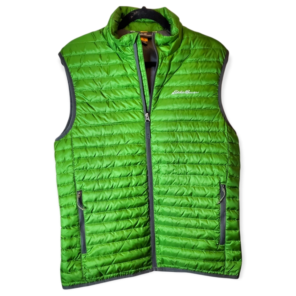 Eddie Bauer Mens EB700 Green Packable Down Filled Vest Size Medium